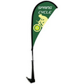 Single Reverse Portable Teardrop Car Flag - Non-Adjustable Base